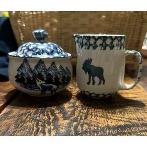 Tienshan Folk Craft Sugar Bowl & Creamer Pitcher